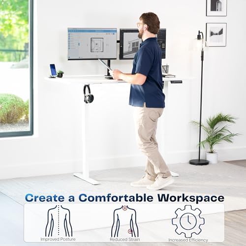 VIVO White 63 x 32 in Standing Desk, DESK-KIT-1W1W - Image 4