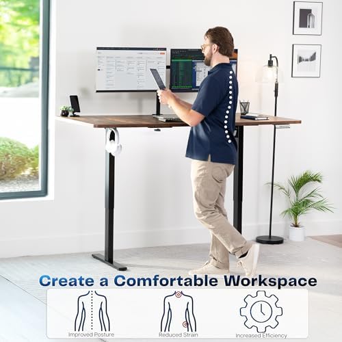 VIVO Rustic Vintage Brown 71 x 36 in Standing Desk, DESK-KIT-1B7N-36 - Image 4