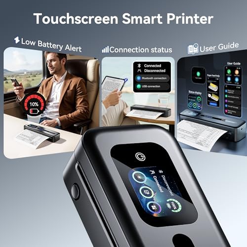 Phomemo M832D Touchscreen Inkless Portable Printer with Case & 3 Roll Paper - Image 4