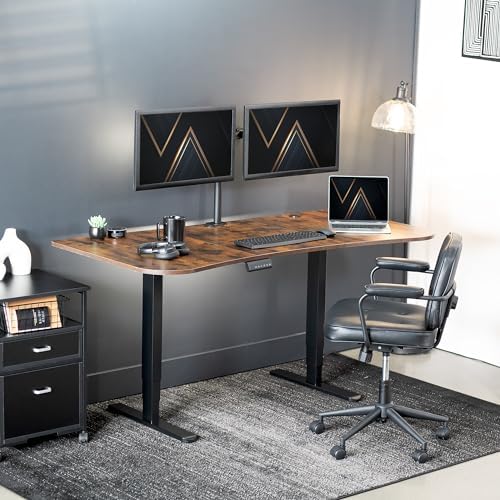 VIVO Rustic Vintage Brown 63 x 32 in Standing Desk, DESK-KIT-2B1N - Image 2