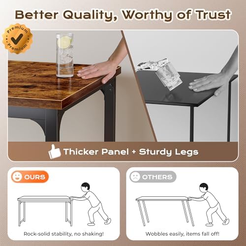 Huuger 63 x 31.5 inch Desk with Power Outlets & 0.95 Inch Thicker Desktop - Image 3