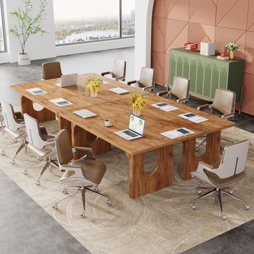 Tribesigns Modern Executive Desk, 70.9" Large Office Computer Desk, Conference Table Meeting Room Table, Simple Workstation Business Furniture for Home Office, Brown - Image 5