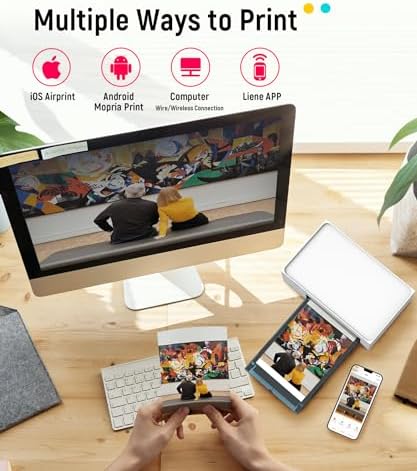 Liene M100 4x6'' Photo Printer, Phone Printer 100 Sheets & 3 Cartridges, Full-Color Photo, Portable Instant Photo Printer for iPhone Android, Thermal Dye Sublimation, Wi-Fi Picture Printer 100 Papers - Image 6