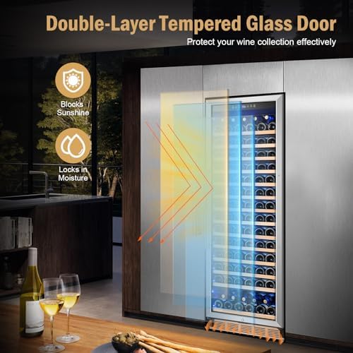 24" 173-Bottle Freestanding Wine Cooler, Low Noise with Sliding Shelves - Image 6
