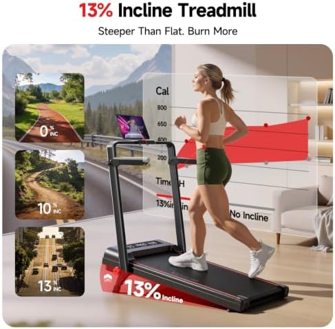 RHYTHM FUN Incline Walking Pad with Handle Bar, 37.5" Runng Belt, 300 LBS - Image 4