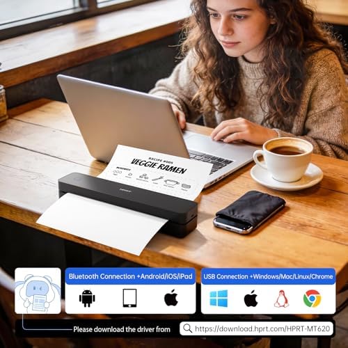 HPRT Portable Printer Wireless for Travel, Inkless Thermal Printer Matte - Image 3