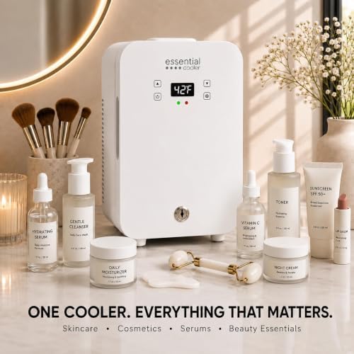 Classic Compact Portable Mini Fridge - Touch Temperature Control, Removable Shelves, Lockable Smoked Glass Door for Skincare, Cosmetics, Peptides, Supplements & More - Image 3