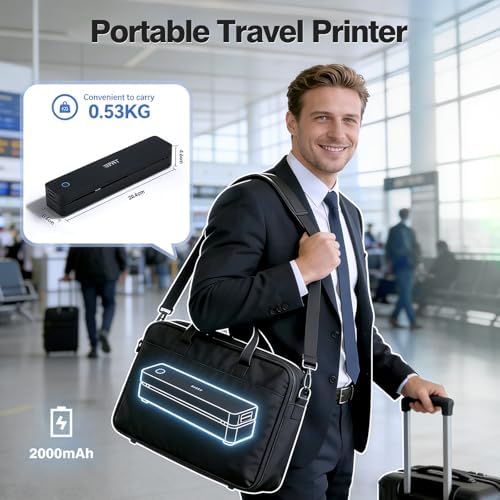 iDPRT Portable Thermal Printer Wireless for Travel, Printers for Home Use, Come with Carry Case& 10 Sheets Thermal Paper, Support 8.5x11 US Letter&A4 Thermal Paper, Compatible with Phone Laptop - Image 4