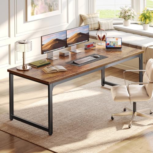 PRAISUN 63 x 24 Inch Computer Desk, 0.95'' Thicker, Duty, Rustic Brown - Image 2