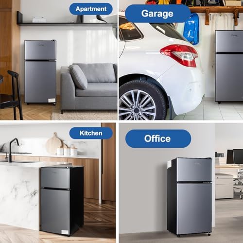 2.9 Cu.Ft Mini Fridge with Freezer, Compact Double Door Refrigerator - Image 6