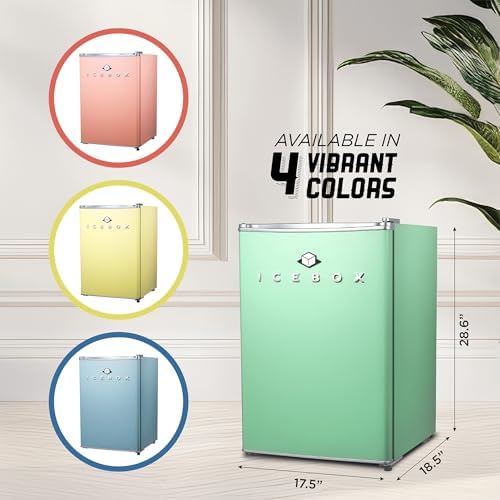 ICEBOX 2.5 Cu. Ft. Compact Refrigerator, ENERGY STAR Certified Small Refrigerator, Single Door Mini Fridge with Chiller Compartment, R600a Refrigerant, IBCR25MNT, Mint Green - Image 6