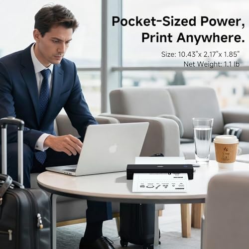 HPRT Portable Printer Wireless for Travel, Inkless Thermal Printer Black - Image 6