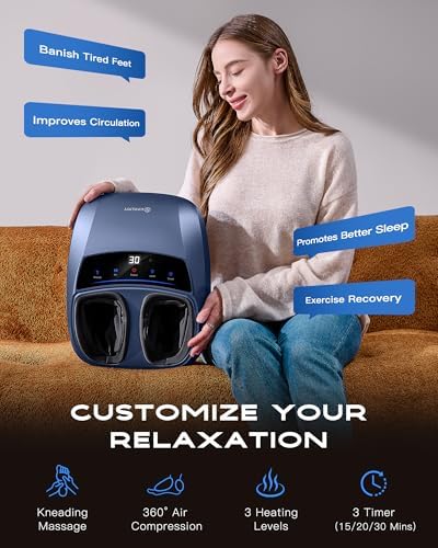 KINGJOY Foot Massager with Heat for Neuropathy and Plantar Fasciitis Relief - Image 2