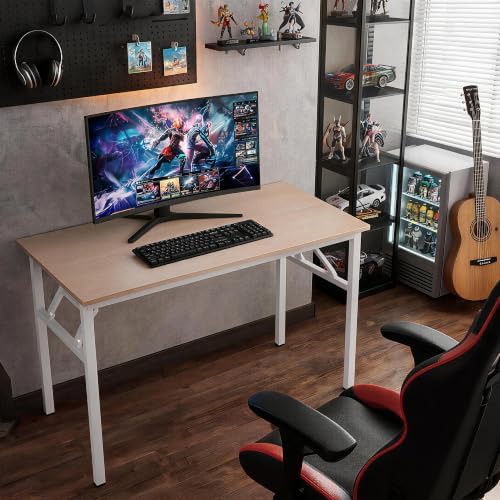 Need Small Computer Desk 31.5x15.7 Inch Folding Home Office Table Pink Oak - Image 2
