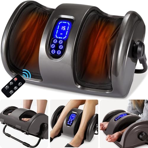 Best Choice Products Shiatsu Foot Massager with Heat for Plantar Fasciitis & Neuropathy, Kneading Foot & Calf Massager with Remote, 360° Adjustable Handle, Rolling & Compression Massage - Gray by BestChoiceProducts