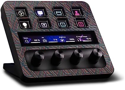 MightySkins Carbon Fiber Skin Compatible with Elgato Stream Deck + - Triangle Stripes | Protective, Durable Textured Carbon Fiber Finish | Easy to Apply, Remove, and Change Styles | Made in The USA by MIGHTY+SKINS