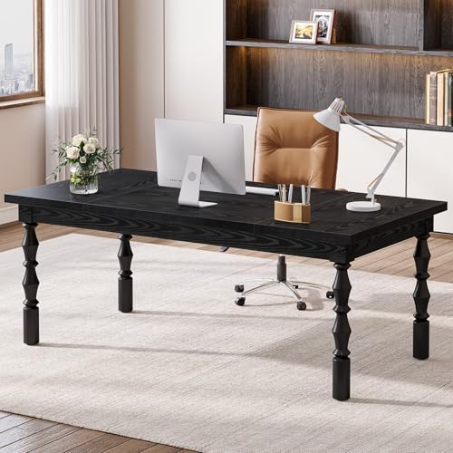 Tribesigns Large Black Executive Office Desk, 62.2" Farmhouse Computer Desk by Tribesigns
