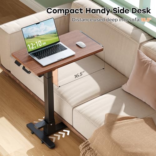 27" Foldable Standing Desk, No-Assembly Needed, Dark Wood - Image 4