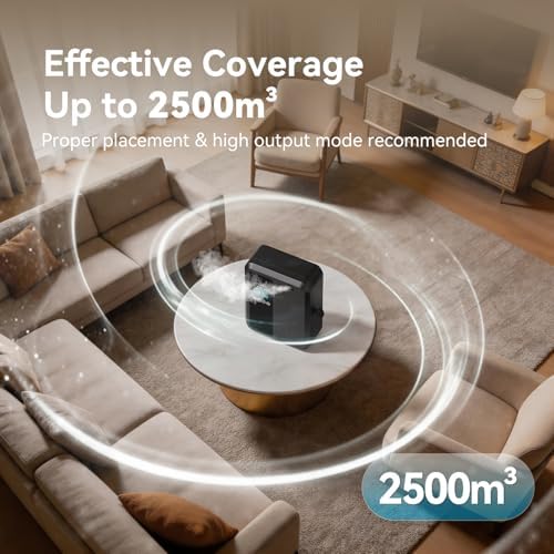 Waterless Essential Oil Diffuser 500ml, Bluetooth APP Control Cold Air Scent Machine, Wall Mounted Large Room Diffuser, 2000 sq ft Coverage, Black - Image 3