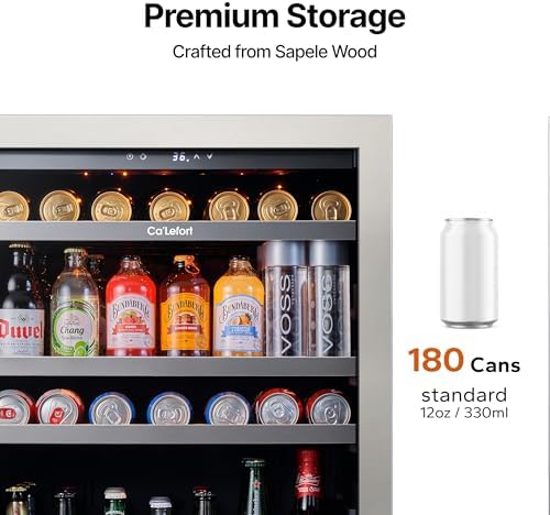 Ca'Lefort 24 inch Beverage Refrigerator, 180 Can Beverage Fridge - Image 3