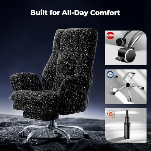 Big and Tall Office Chair, Flip Armrests for Pets & Cross Legged Sitting - Image 4