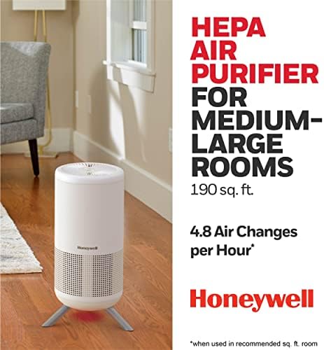 Honeywell HEPA Air Purifier for Home, 900 Ft² Rooms in 1 Hour, Designer Series, Auto Mode, UltraQuiet Tech, HEPA Filter Reduces Dust, Pollen, Pet Dander, Smoke, Odors, White, HPA830W - Image 5