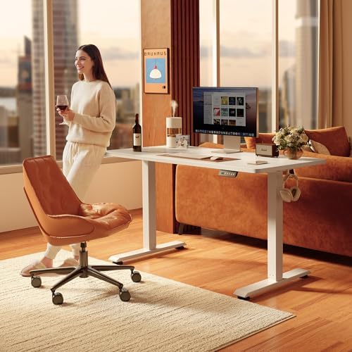 FEZIBO Standing Desk 55 × 28 Inch Electric Height Adjustable, White - Image 2