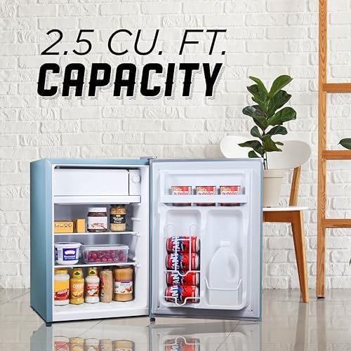 ICEBOX 2.5 Cu. Ft. Compact Refrigerator, ENERGY STAR Certified Small Refrigerator, Single Door Mini Fridge with Chiller Compartment, R600a Refrigerant, IBCR25SLT, Slate Blue - Image 2