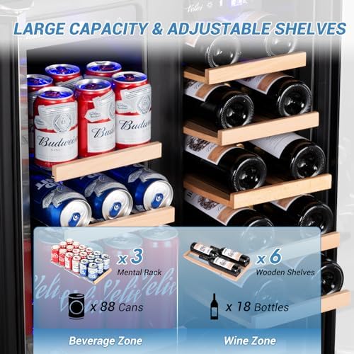 Velivi 24''Beverage Refrigerator Undercounter Wine and Beverage Fridge - Image 4