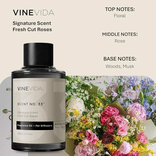 VINEVIDA [4 Fl Oz] Fresh Cut Roses Fragrance Oil for Cold Air Diffusers, Essential Oils for Diffuser Oil Refill & Air Freshener Room Spray - Image 2