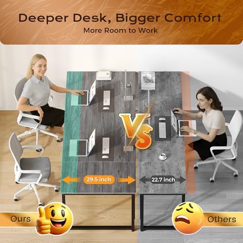 PRAISUN 63 X 29.5 Inch Computer Desk with Deeper Desktop - Image 5
