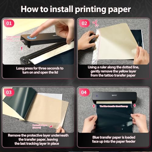 iDPRT Tattoo Stencil Printer with 10pcs Tattoo Transfer Paper - Image 6