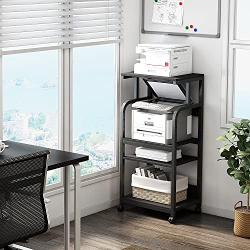 Fannova 4 Tier Tall Printer Stand with Height Adjustable Storage Shelf - Image 3