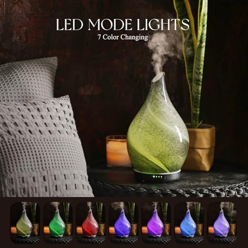 Porseme 280ml Remote Essential Oil Diffuser 3D Glass Ultrasonic Mist 7H - Image 2