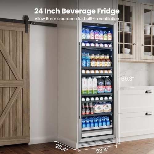 Yeego Beverage Refrigerator - 24 inch 378 Cans Beer Cooler with Glass Door - Image 6