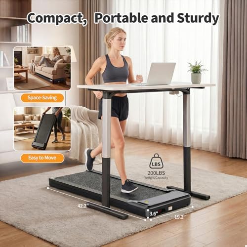 NEWBULIG Walking Pad Treadmill for Home, Lightweight Walk Machine with Remote Control and LED Display, Portable Treadmill Under Desk for Walking, Jogging, Running - Image 5