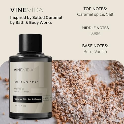 VINEVIDA [4 Fl Oz] Scent NO. 1117 Fragrance Oil for Cold Air Diffusers, Aromatic Notes of Caramel Spice, Salt, Sugar, Rum & Vanilla Essential Oils for Diffuser Oil Refill & Air Freshener Spray - Image 2