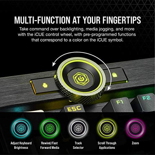 Corsair K100 RGB Optical-Mechanical Wired Gaming Keyboard - QWERTY US Layout, OPX Switches - PBT Double-Shot Keycaps - Elgato Stream Deck and iCUE Compatible - Black - Image 4