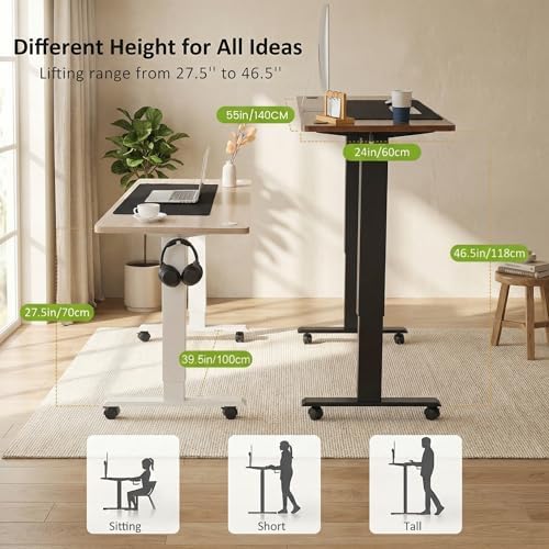 farexon 55x24 Inch Electric Standing Desk with Mouse Pad, Oak Gray - Image 6