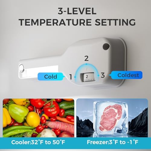 COWSAR 3.2 Cu.Ft Fridge with Freezer, Double Door Compact Refrige for Bedroom, Adjustable Thermostat, Energy-efficient Low Noise Small Refrigerator For Dorm, Office, Bar, RV, Commercial,Silver - Image 3