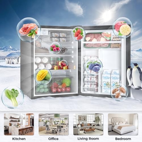 Antarctic Star Mini Compact Refrigerator with Freezer, 2.6 Cu.Ft. Single Door Adjustable Removable Shelves for Apartment/Dorm/Office,BLACK - Image 7