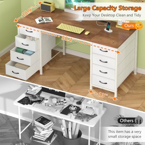 50 Inch Computer Desk with 8 Drawers for Home Office, Bedroom, Living Room - Image 5