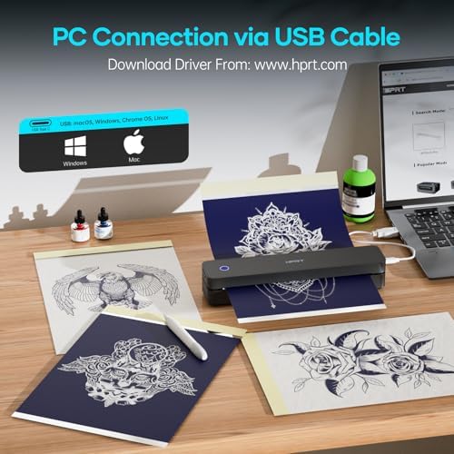 PRT Tattoo Stencil Printer Wireless with 10pcs Transfer Paper - Image 4