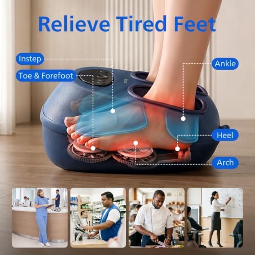 PHILIPS Foot Massager with Heat, Shiatsu Kneading & Air Compression, Blue - Image 4
