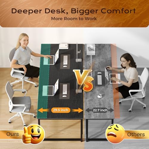 PRAISUN 63 X 29.5 Inch Computer Desk with Deeper Desktop - Image 5