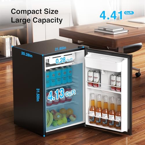 Kismile 4.41Cu Ft Single Door Mini Fridge with Freezer Water Dispenser - Image 3