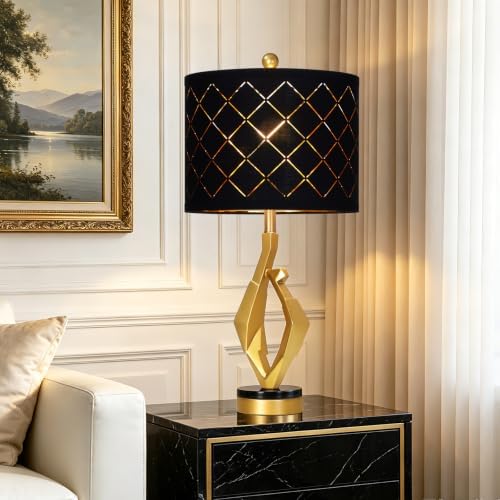 CINSARY 30" Tall Black and Gold Table Lamps Set of 2 for Living Room - Image 4