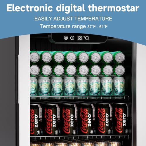Erivess Compact Beverage Refrigerator, 110 Can/3.1 Cu Ft Mini Fridge,Silver - Image 4