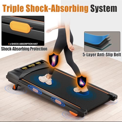 Walking Pad Treadmill with Incline for Home, 2.5HP Under Desk Treadmill for Walking, 300lb Weight Capacity, Compact for Small Spaces & Carpet, Remote Control & APP, Home Gym - Image 4