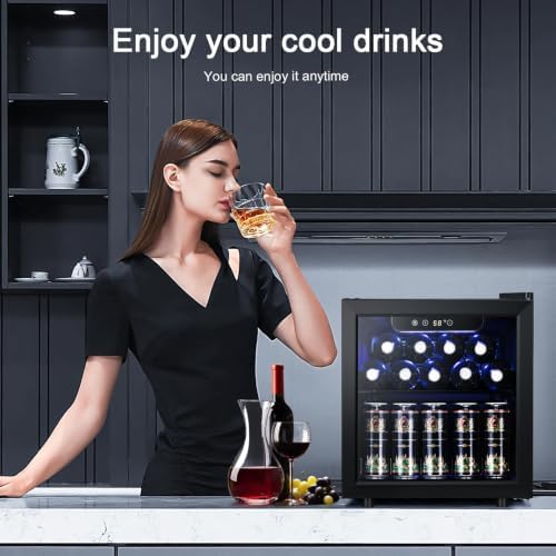 Antarctic Star Mini Fridge 12 Bottle 48 Can Beverage Refrigerator Cooler-with Glass Door for Beer Soda Drinks or Wine,Freestanding Beverage Fridge for Home and Bar,1.3 Cu. Ft. - Image 7